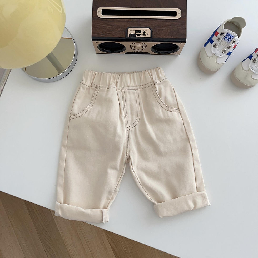 Thumbnail: 2024 Spring Baby Pants Solid Color Kids Jeans Fashion Boys Casual Pants Girls Lo