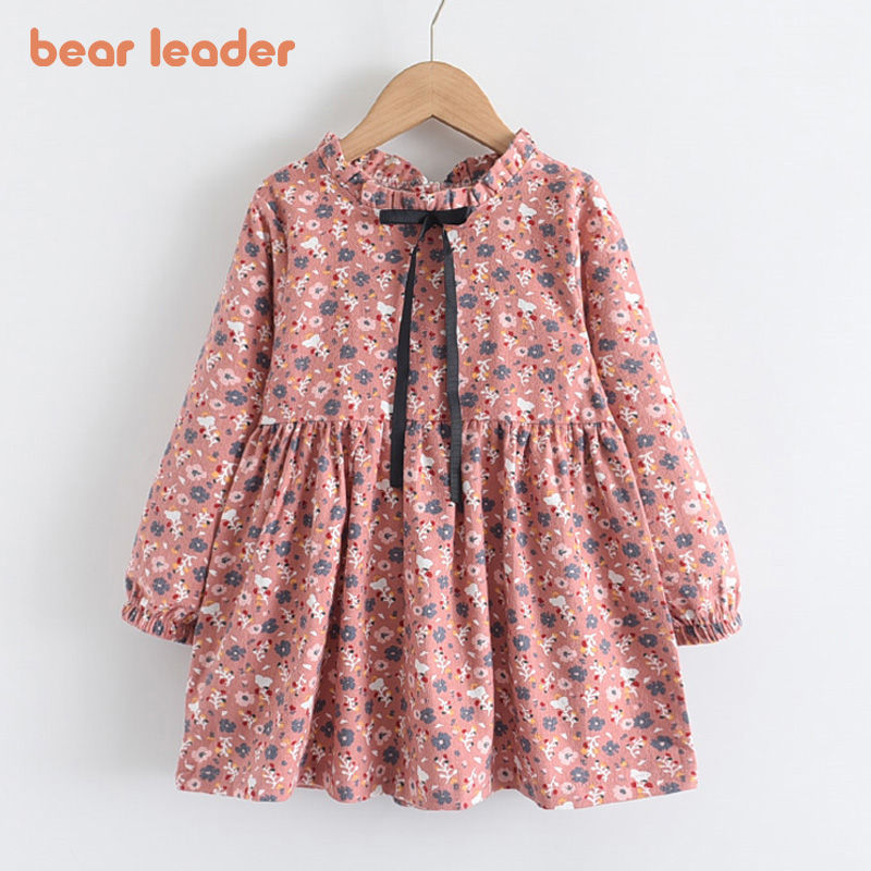 Bear Leader New Autumn Girls Dress Spring Kids Princess Dress Casual Floral Cost