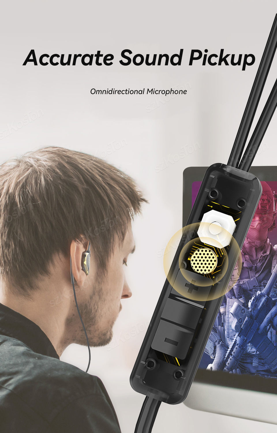 Thumbnail: USB Gaming Headphones 7.1 Surround Sound Wired Headset with Microphone Noise Can