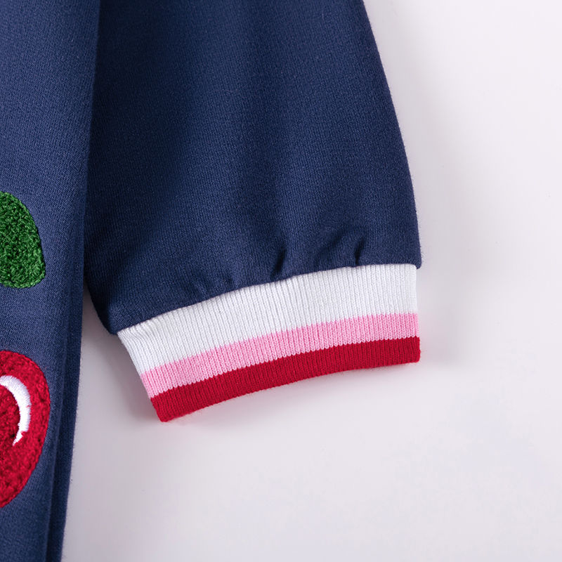 الصورة المصغرة: Little maven Spring Autumn Cute Cherry Towel Embroidery Baby Girls Dresses Casua