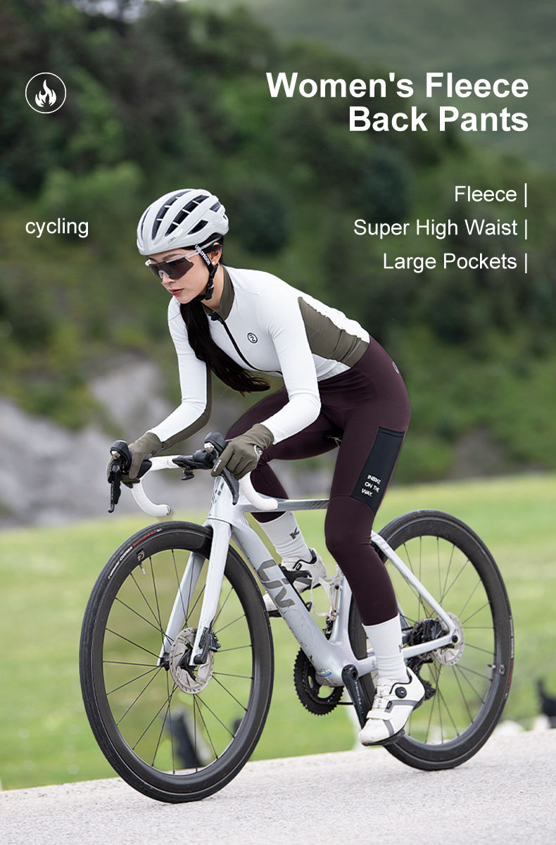 الصورة المصغرة: Inbike Bicycle Pants Plush Fleece For Warmth Winter Cycling Bib Pants Women Brea