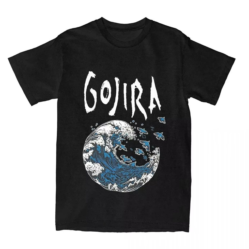 Thumbnail: 2025 Summer fashion men and women Gojiras rock metal band print T-shirt pure cot
