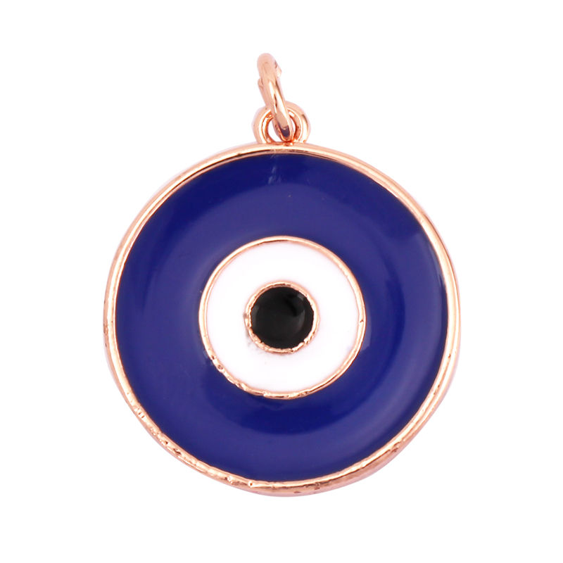 Thumbnail: Evil Eye Charm Pendant,18K Real Gold Plated Cubic Zirconia CZ Paved Religours,Je