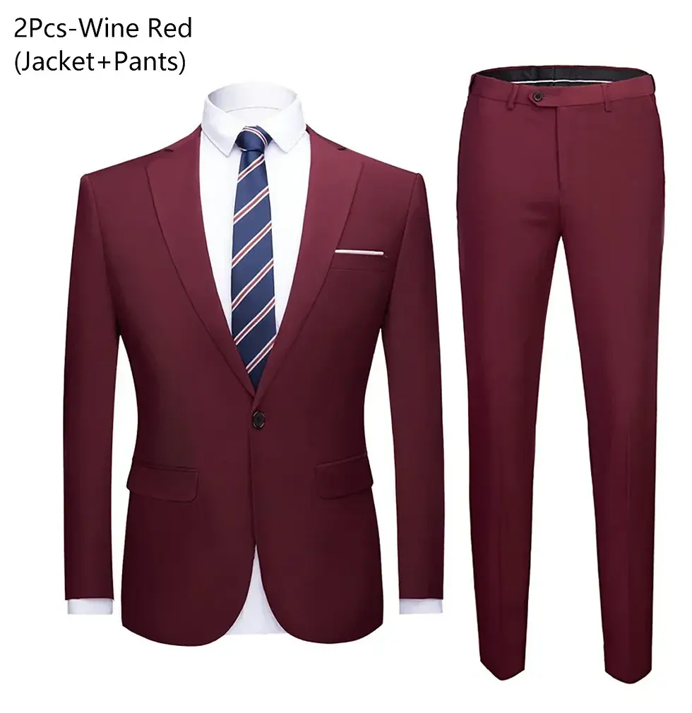 Thumbnail: Wedding Suit For Men Set Elegant Blazers Groom's Formal 3 Pieces Full Jackets Ve