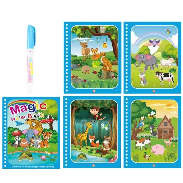 الصورة المصغرة: Drawing Coloring Books for Kids Magic Water Book with Pen 2 To 4 Years Old Child