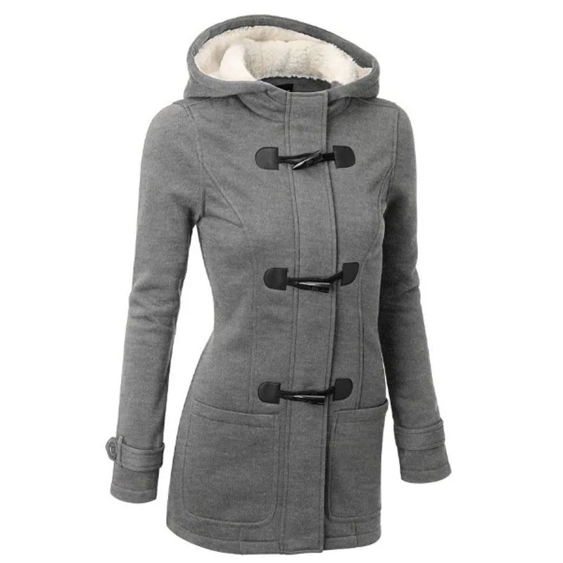 الصورة المصغرة: Wish Amazon New Hooded Classic Cotton Jacket Zipper Women's Top Coat Stylish Fas