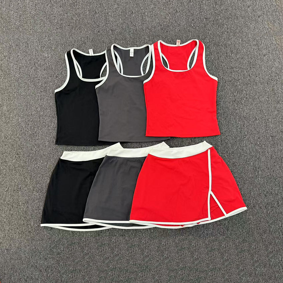 Thumbnail: 2 Pieces Yoga Set Gym Set Women Tracksuit Yoga Vest Sports Short Skirt Sport Sui