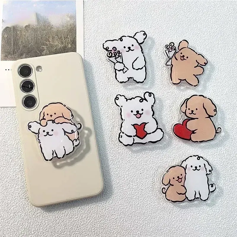 2025 Korean Cartoon Puppy Grip Tok Phone Holder Stand Griptok For iPhone 16 Sams