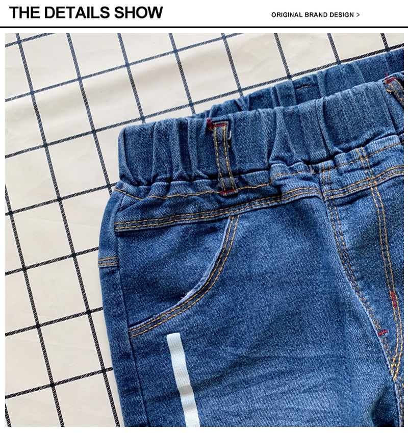 الصورة المصغرة: IENENS Fashion Boys  Jeans Spring Autumn Long Pants Young Boy Straight Denim Tro