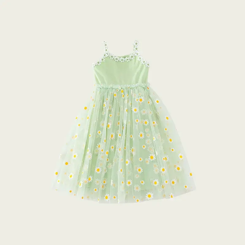 الصورة المصغرة: Summer Cute Daisy Princess Kid Baby Girls Dress Infant Puffy Sleeveless Floral T