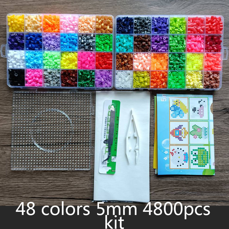الصورة المصغرة: 2.6/5mm Hama Beads Toy 24/72 Colors Perler Iron Beads Kit Kids 3D Puzzles DIY To