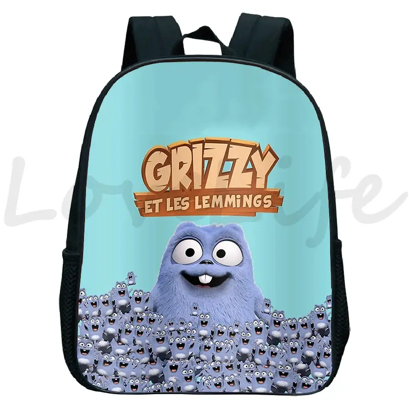 الصورة المصغرة: GRIZZY AND THE LEMMINGS Backpack for Boys Girls Kindergarten School Bags Childre