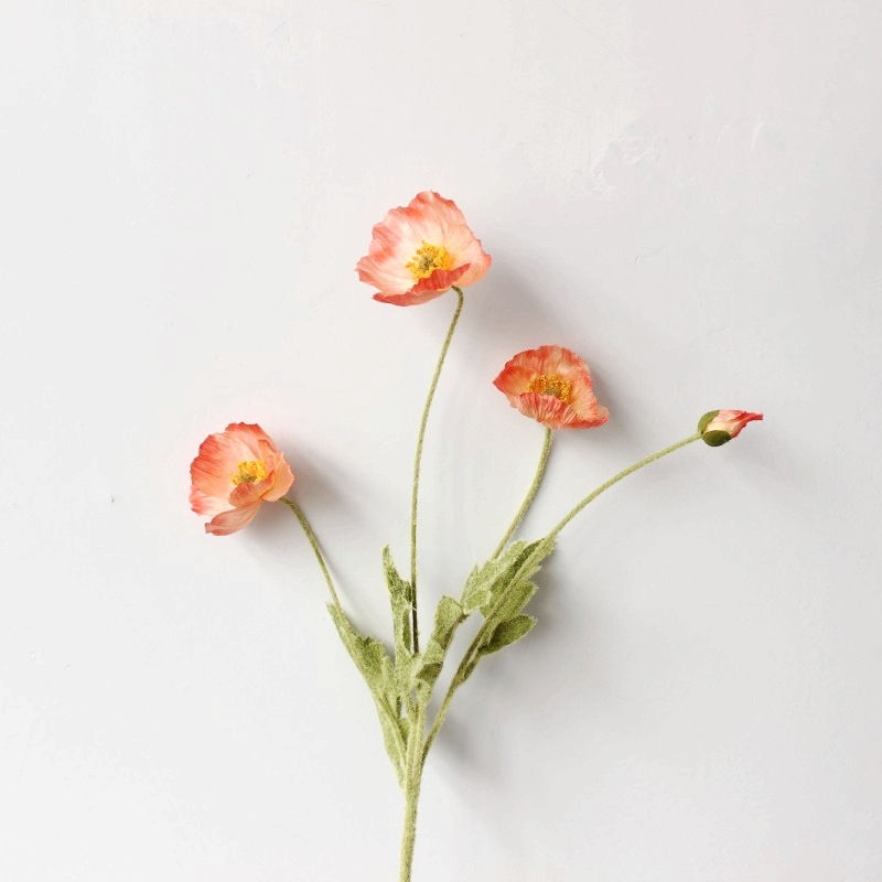 Thumbnail: 4 Head Artificial Flowers Bouquet Poppy Fake Flowers For Home Decor Garden Party