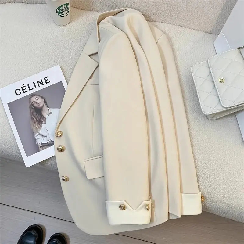 Thumbnail: Women's Blazer Coat Spring Autumn Korean Version Leisure Ladies  Suit Jacket Des