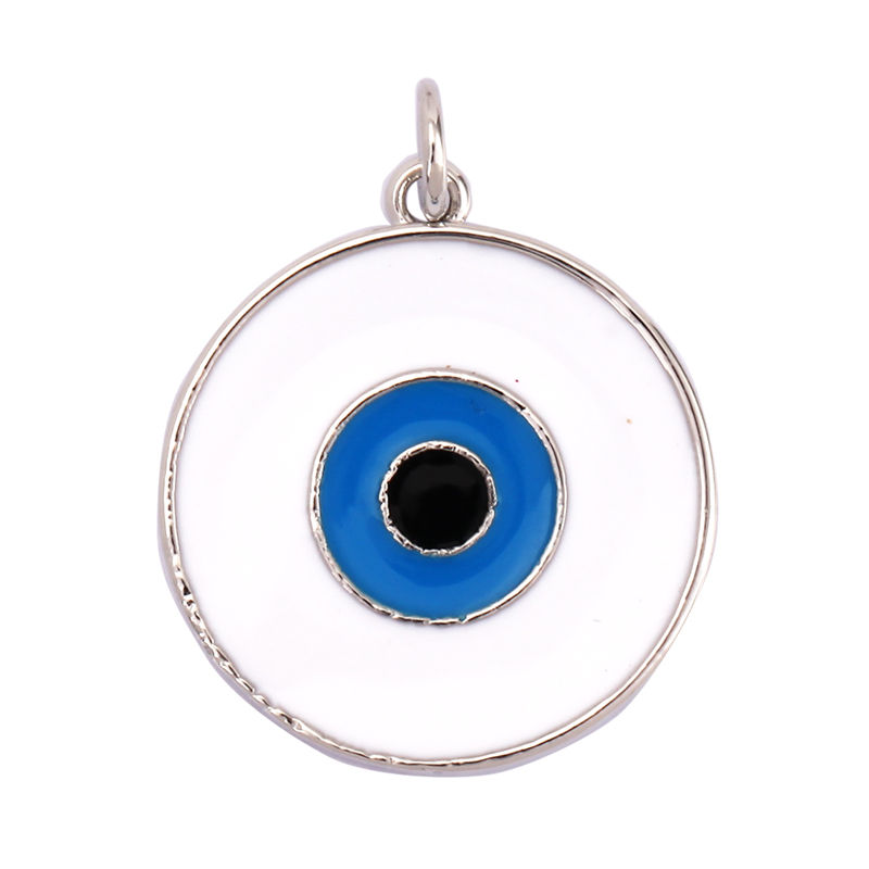 Thumbnail: Evil Eye Charm Pendant,18K Real Gold Plated Cubic Zirconia CZ Paved Religours,Je