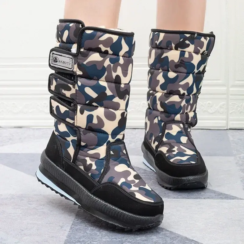 Men's Mid-calf Boots Outdoor Waterproof Men Snow Boot -40° Keep Warm Couples Bo