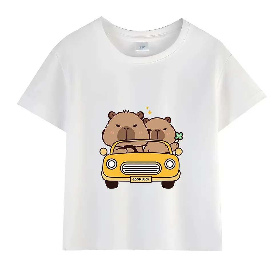الصورة المصغرة: 2025 Capibala Fashion Printed Children's T-shirt Summer Children's Pure Cotton S