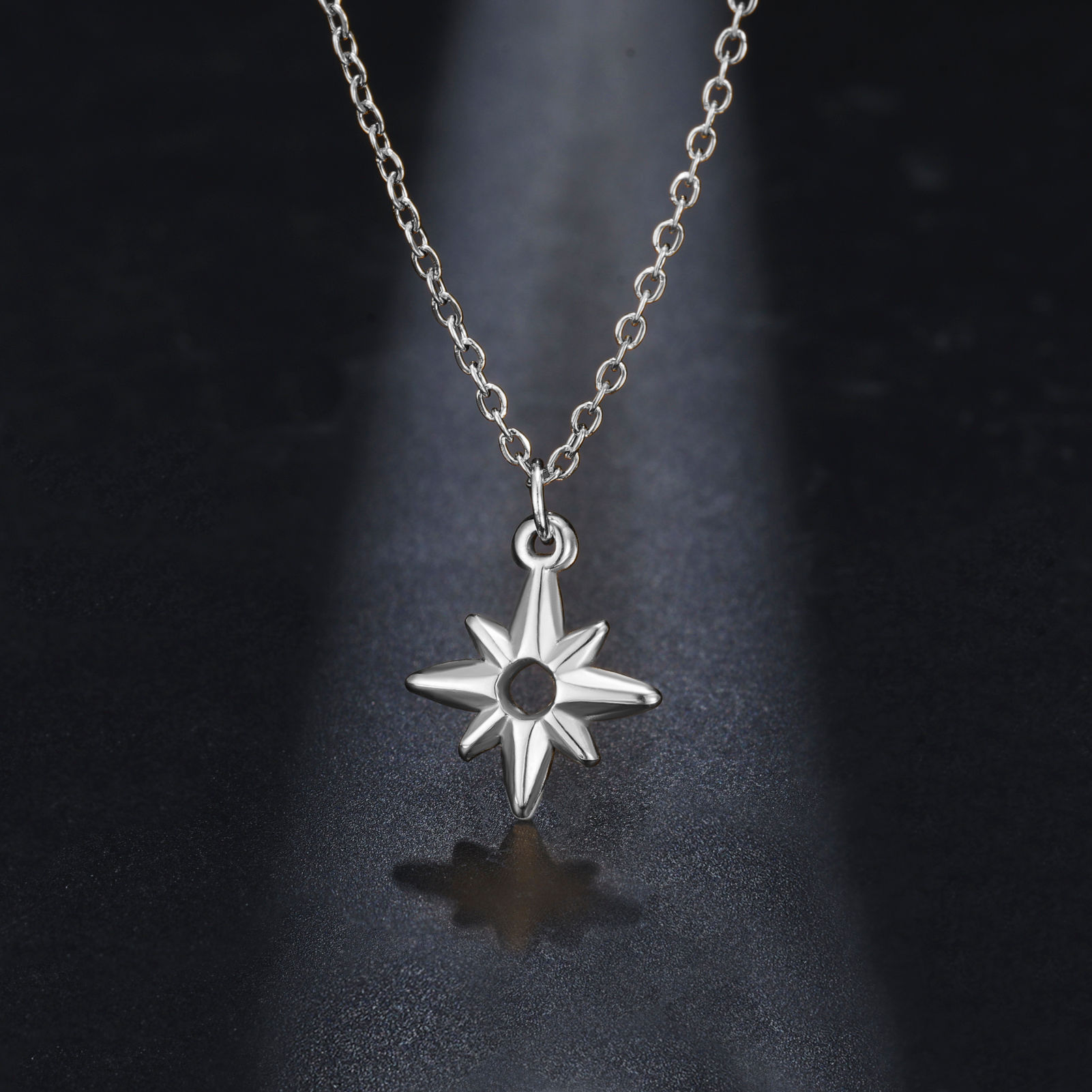 My Shape North Star Pendant Necklaces for Women Men Stainless Steel Choker Hip H