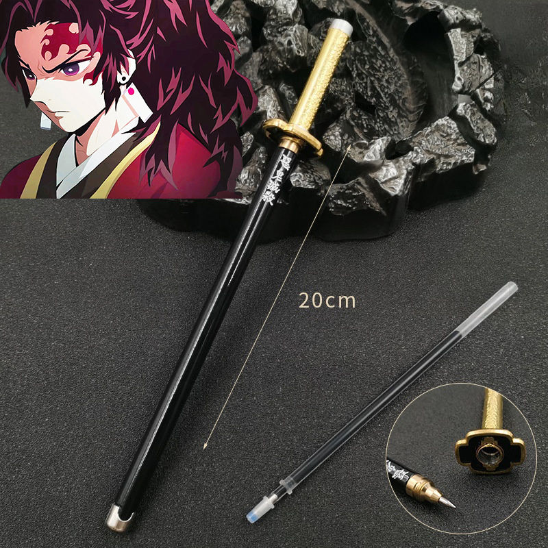 الصورة المصغرة: 20cm Demon Slayer Signature Pen Mitsuri Shinobu Alloy Real Size Ballpoint Pen An