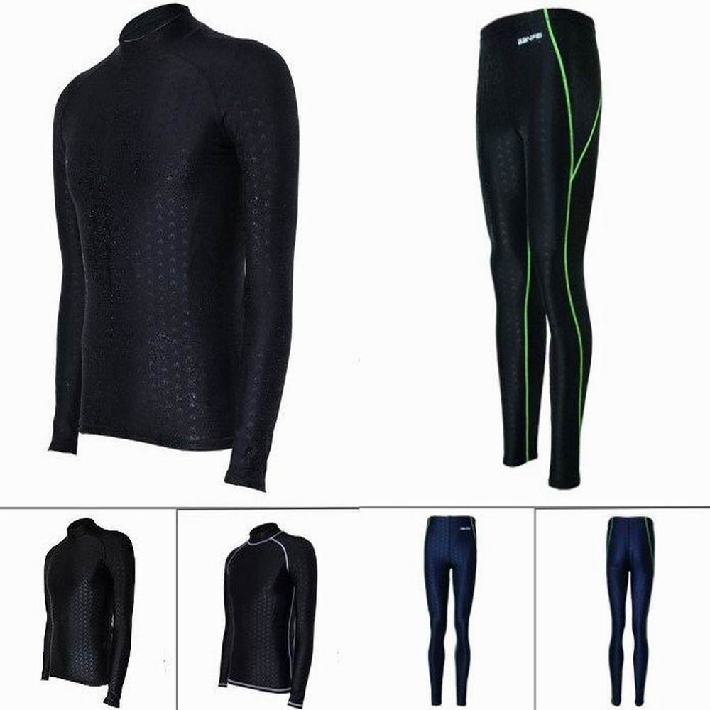 Men Wetsuit Long Sleeve Snorkeling Diving Suit Imitation Sharkskin Rash Guard Je