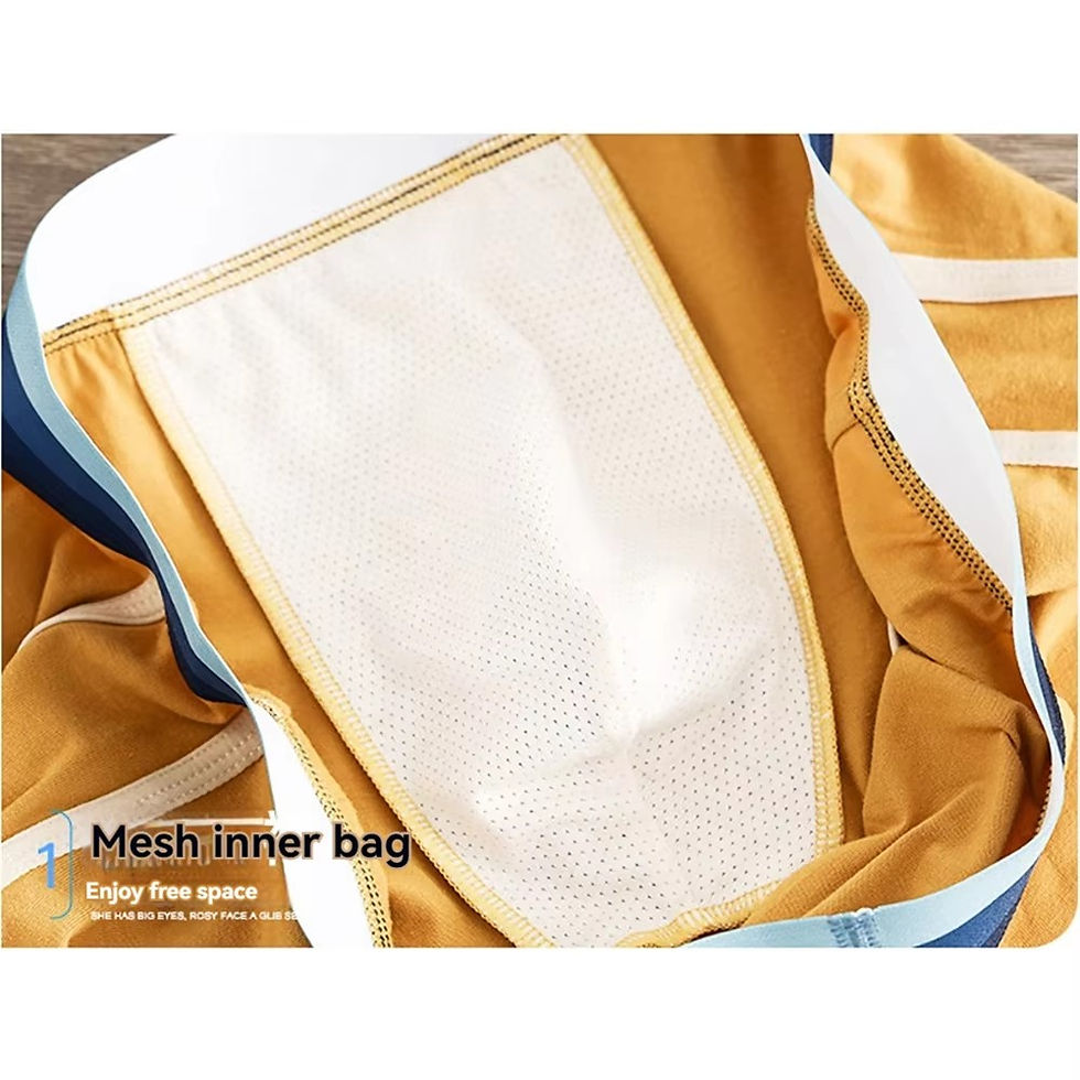 Thumbnail: 1/3 PCS/Pack 7A Antibacterial Big U Mesh Breathable Crotch Men's Panties 100% Co