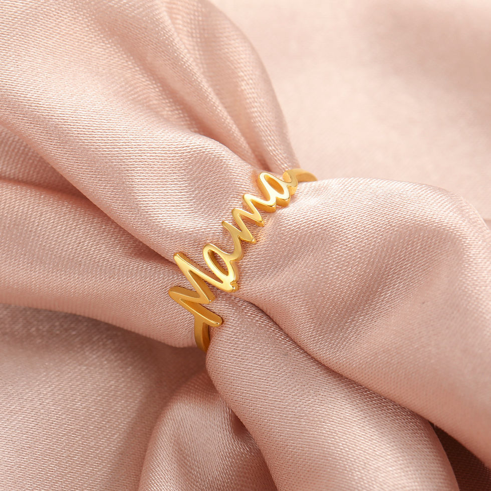 الصورة المصغرة: Unift Aesthetic Mama Ring for Mom Stainless Steel Letter Ring Trendy Fashion Jew