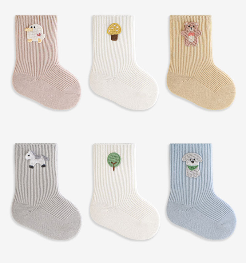 الصورة المصغرة: 3 Pairs a Lot MILANCEL Autumn Baby Socks 0-3T Cartoon Dogs Horse Kids Girls In 