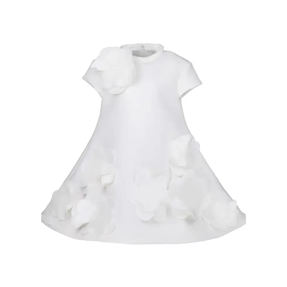 الصورة المصغرة: Elegant Baby Girl First Birthday Dress Princess Party Gown Floral Lace Bowknot D
