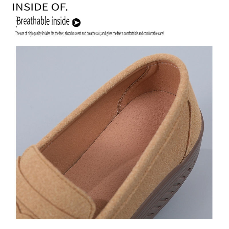 Thumbnail: Ngouxm Women Flat Platform Loafers Ladies Elegant Suede Leather Moccasins Shoes 