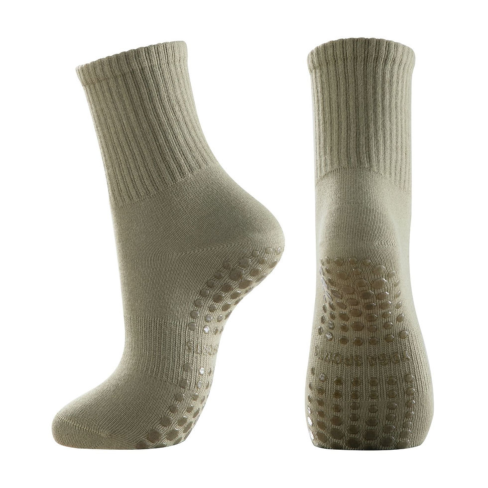 الصورة المصغرة: Intgoodluckycc Yoga Pilates Barre Non Slip Crew Socks for Women Non Skid Exercis