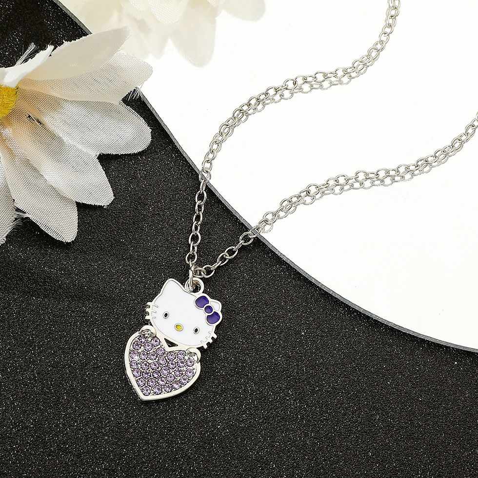 الصورة المصغرة: Sanrio HelloKitty Collection Sweet Cute Creative Enamel Pendant Necklace Fashion