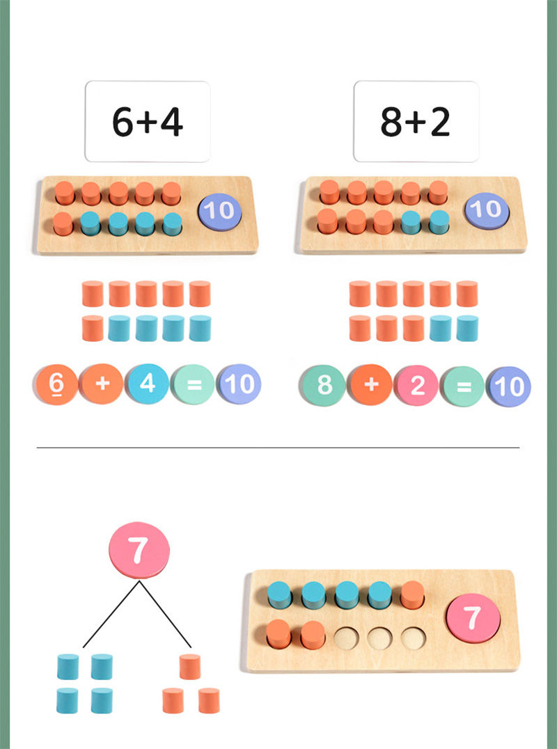 الصورة المصغرة: Children's Wooden Number Board Cognitive Matching Addition Subtraction Operation