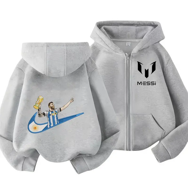 الصورة المصغرة: Messi Hoodie Children's Clothing Spring Fall Long Sleeve Hooded Zipper Hoodie Sp