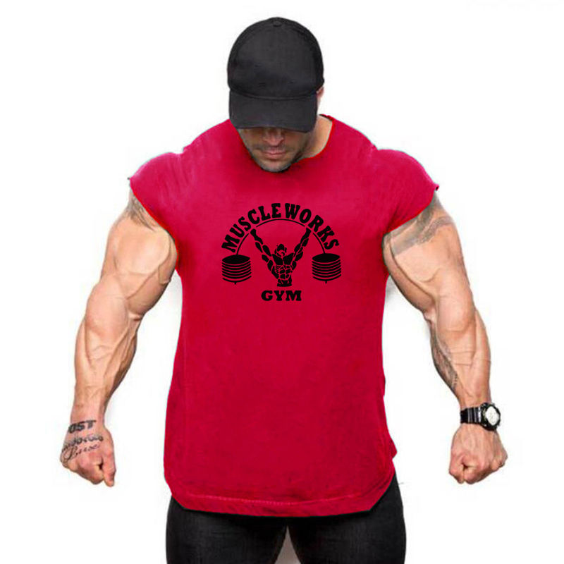 الصورة المصغرة: New Summer Brand Vest Cotton Gym Clothing Men Tank Tops Sleeveless T Shirt Bodyb