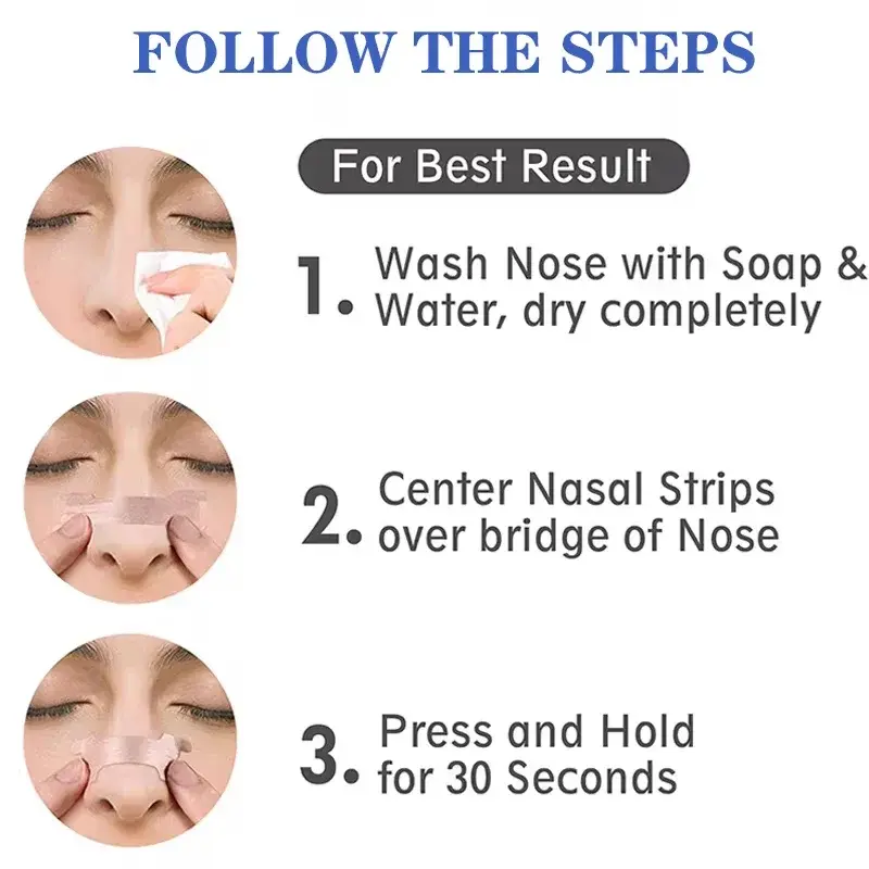الصورة المصغرة: 100/200/300pcs Breath Nasal Strips Right Way Stop Snoring Anti Snore Nose Strip 