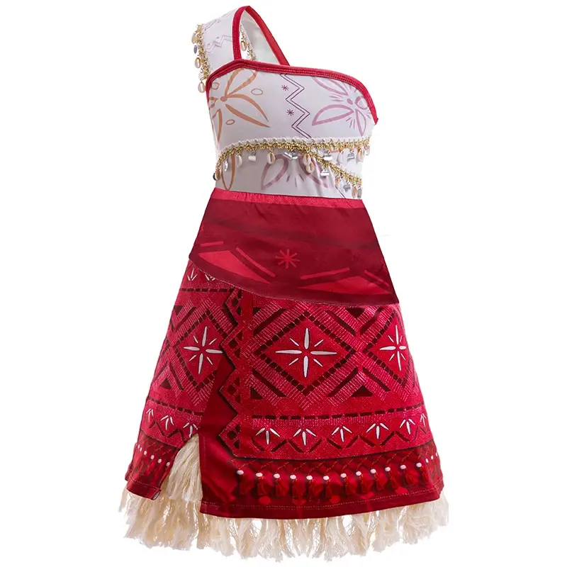 Girls New Movie Moana 2 Dress Halloween Party Adventure Costume Girl Princess Fa