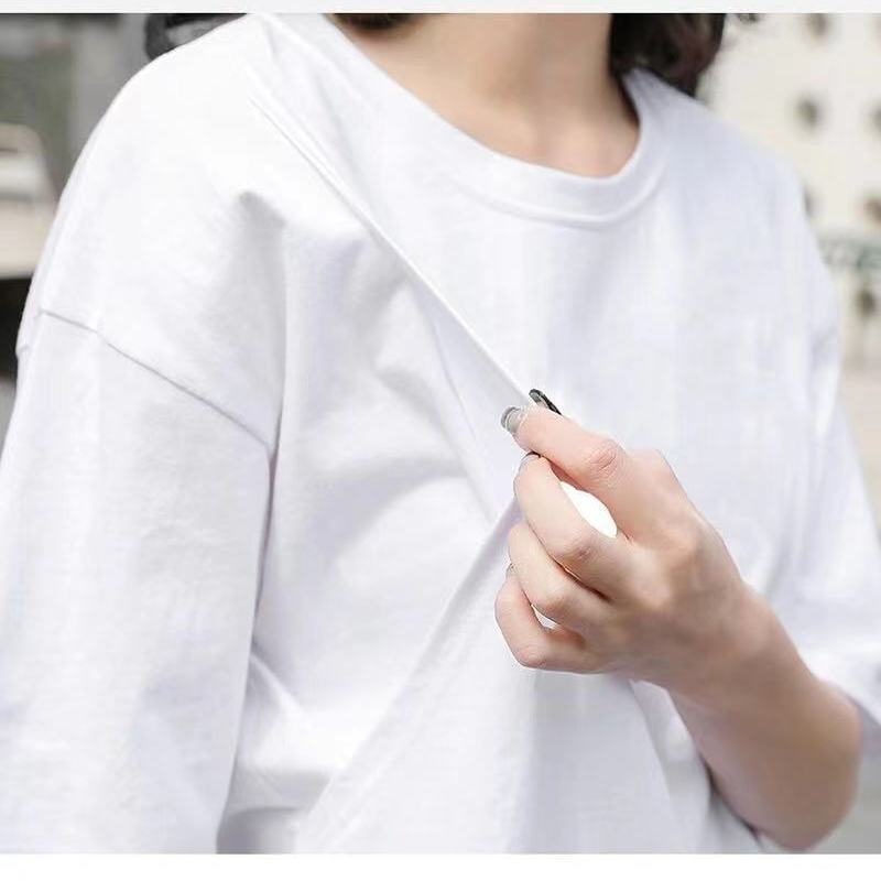 Thumbnail: Short Sleeve Breastfeeding Top Summer Maternity Loose T-shirt Belly Cover Fashio