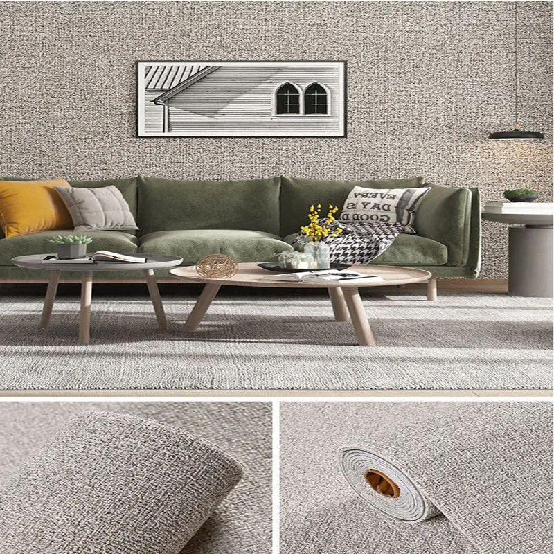 Thumbnail: Linen 3D Foam Self-adhesive PVC Solid Color Thickened Waterproof Background Wall