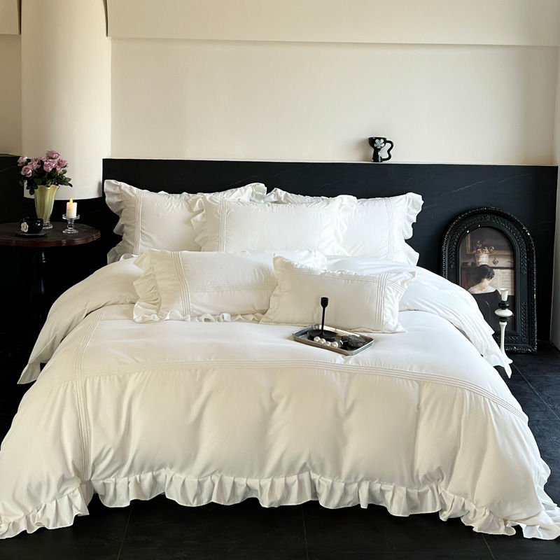 Thumbnail: Luxury Quilt Cover set with Bed sheet Fitted sheet Pillowcase Bedding Linens Set