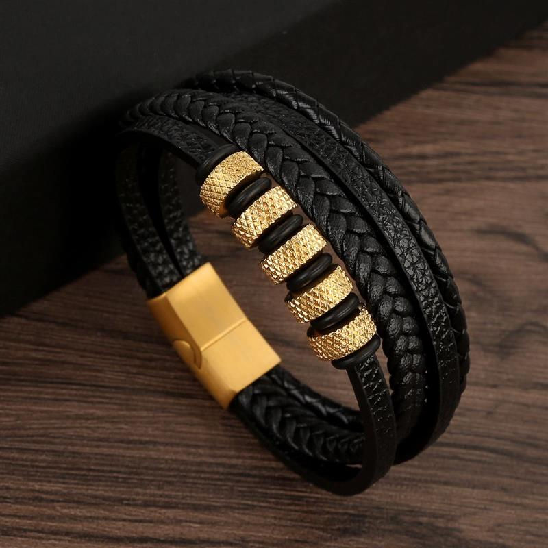 Thumbnail: Classic Men's Leather Bracelet New Style Hand-woven Multi-layer Combination Acce