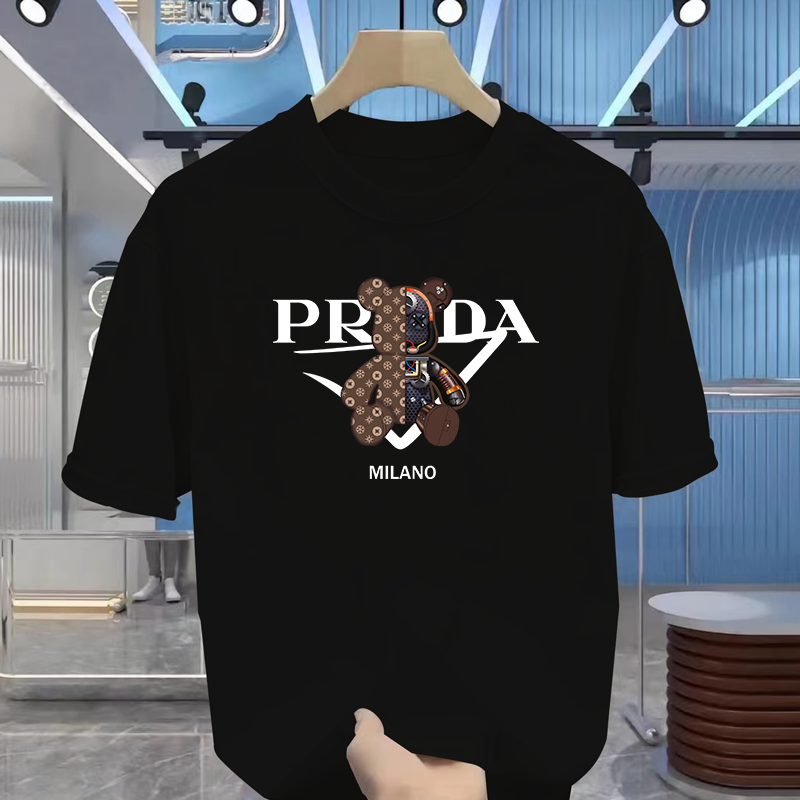 الصورة المصغرة: Men's luxurious printed summer high-quality T-shirt 100% pure cotton, relaxed an