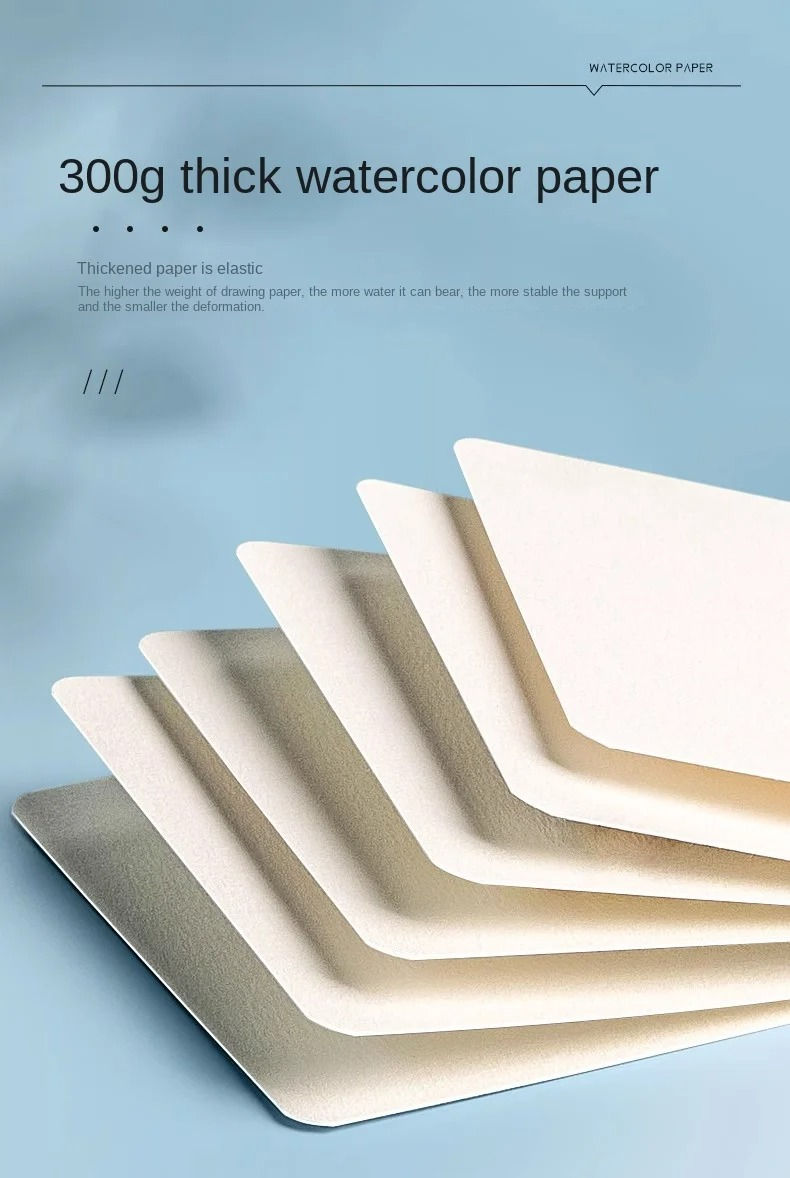 الصورة المصغرة: 40/50/60/100/200 sheets Square/Round Watercolor Paper Professional Water Color P