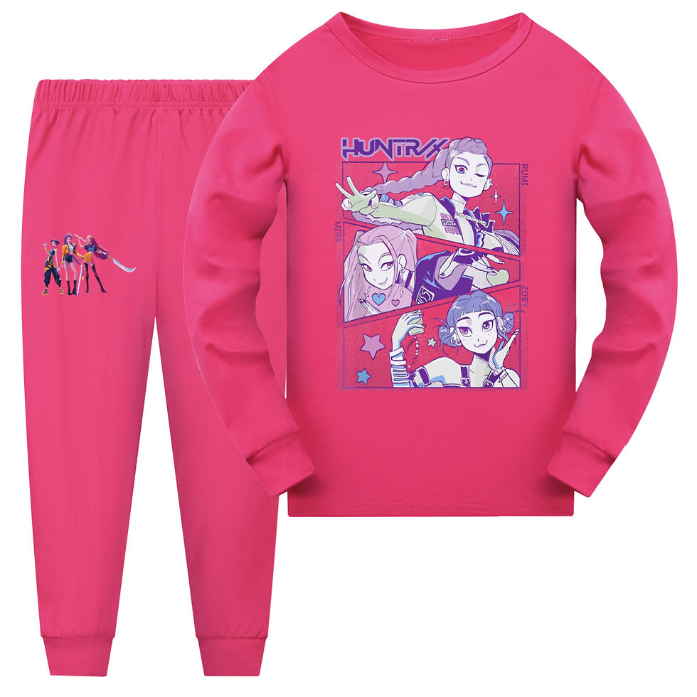 الصورة المصغرة: KPop Demon Hunters Kids 2PCs Pajamas Set Cartoon Pyjama Long Sleeve Tops with Pa