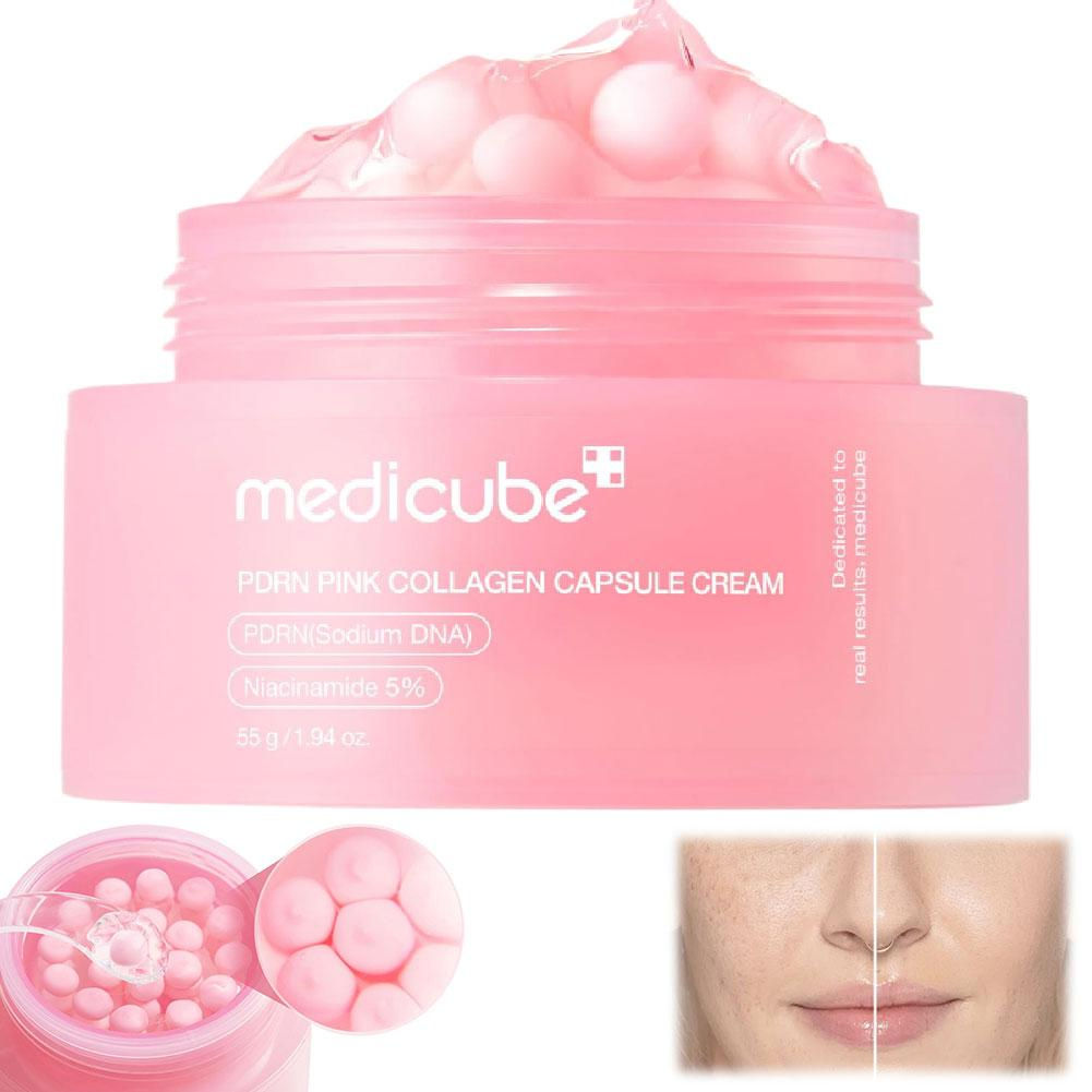 PINK COLLAGEN CAPSULE CREAM 5% Niacinamide Hydrolyzed Collagen Deep Hydrating Je