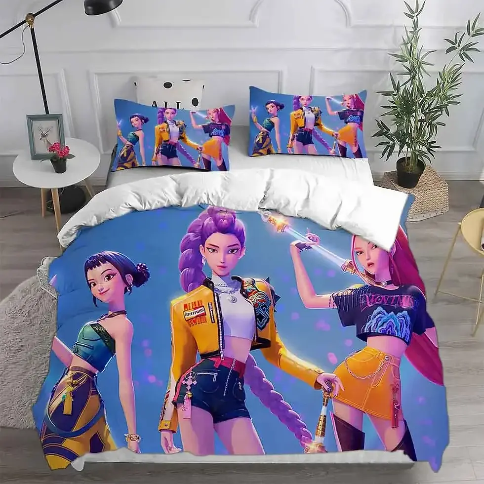 الصورة المصغرة: KPop D-Demon Hunters Bedding Sets EU Single Comforter Quilt Bed Cover Duvet Cove