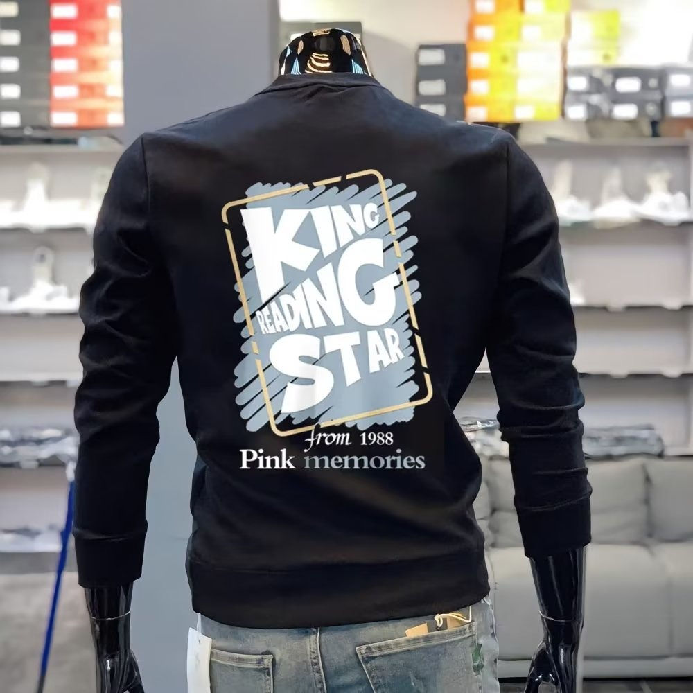 Autumn Men Graphic Sweatshirts Hoodied Printed Long Sleeve T-shirt Harajuku Cott