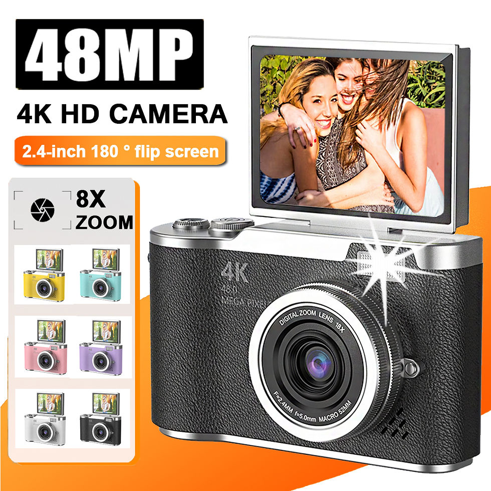 4K CCD Digital Camera for Student 48MP Compact Digital Photography Camera 180°F
