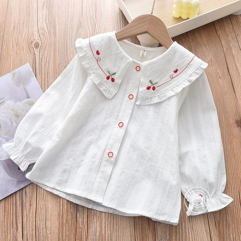Thumbnail: Children's Clothing Blouse for Girls Kids Shirts Toddler Girl Clothes Top Vintag