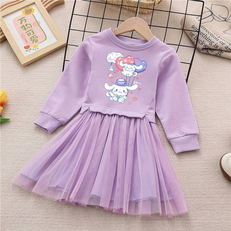 الصورة المصغرة: Sanrio Cinnamoroll Girls Dress Spring Autumn Kawaii My Melody Ins Baby Gauze Dre