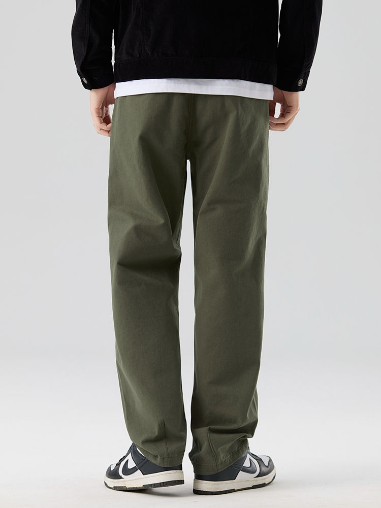 الصورة المصغرة: 2025 Autumn New Men's Casual Pants 100% Cotton Washed Destroyed Embroidery Rippe